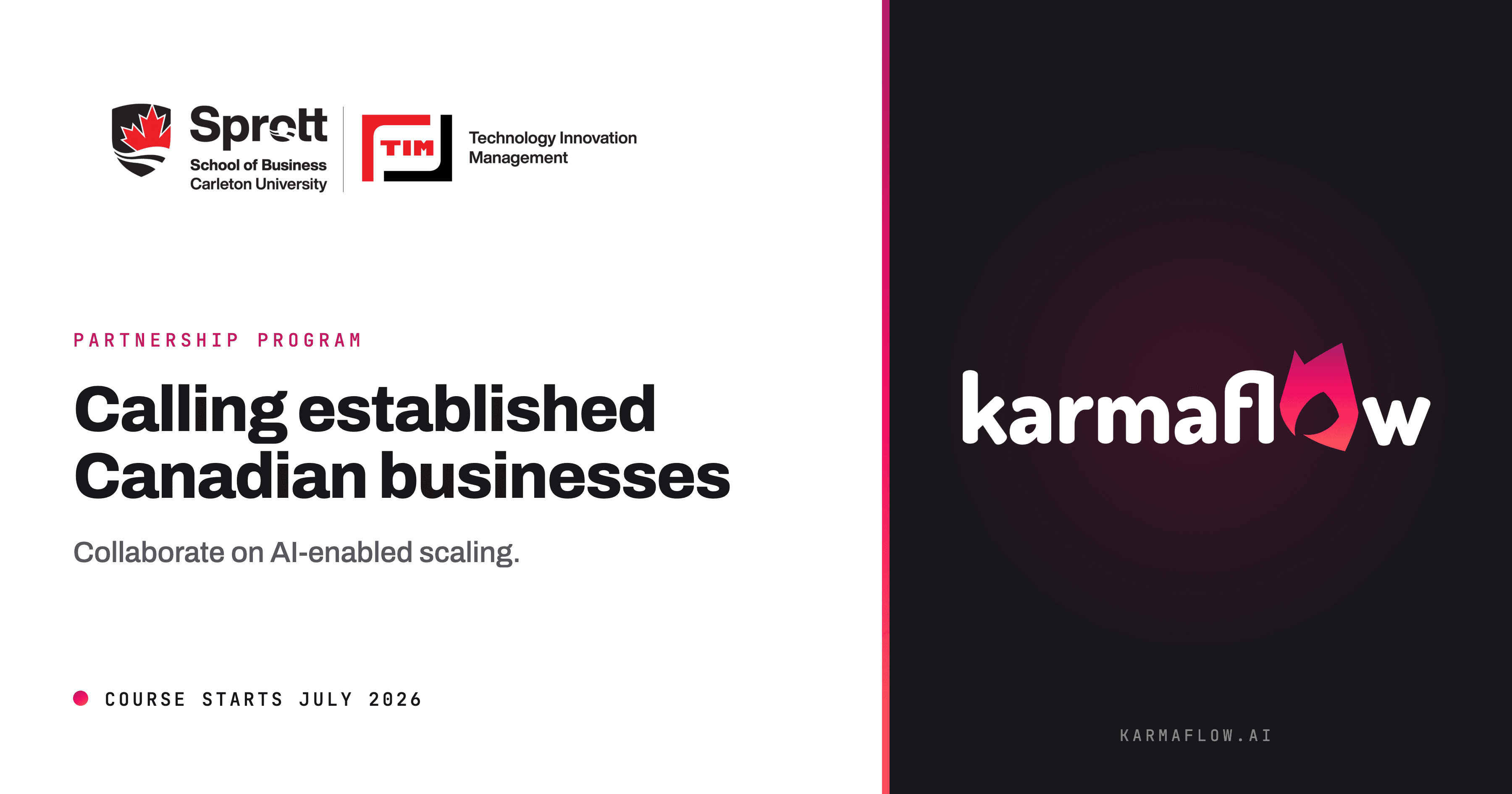 Carleton University × Karmaflow — a free AI-enabled scaling diagnostic for established companies